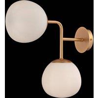 Maytoni Erich wall light, brass ros, glass/metal, 2-bulb.