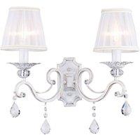 Maytoni Grace wall light, white, 2-bulb