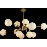 Maytoni Erich chandelier, brass ros glass/metal, 12-bulb