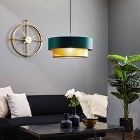 Maco Design Dorina hanging light, green/gold 50cm