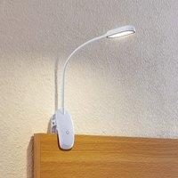 Prios LED clip-on light Najari, height 51 cm, white, rechargeable battery, USB
