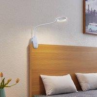 Prios LED clip-on light Harumi, white, rechargeable battery, USB, 51 cm high