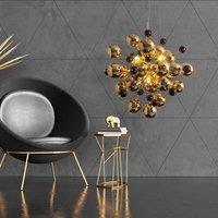 Nve Explosion bubble pendant light with gold-coloured spheres