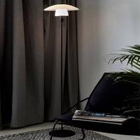 Nordlux Verona floor lamp, black frame, opal lampshade