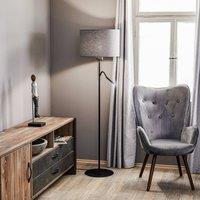 Nowodvorski Lighting Hotel Plus floor lamp grey lampshade and reading lamp