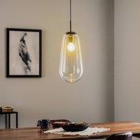Nowodvorski Lighting Pear L pendant light with glass shade, black