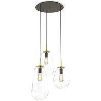 Nowodvorski Lighting Pear pendant light, brass, 3-bulb