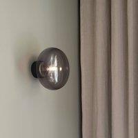 New Works Karl-Johan wall lamp, grey, wood, glass, 23 cm