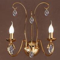 ORION Wall light Alessia 2-bulb crystal glass gold