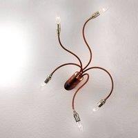 ORION Five-bulb BRAZONA ceiling light, copper look