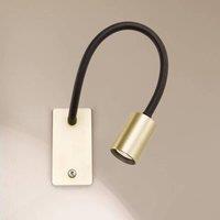 ORION Kurt LED wall light matt brass, flexible arm