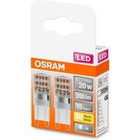 OSRAM LED bi-pin bulb G9 1.9W 2,700K clear 2-pack