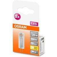 OSRAM LED bi-pin bulb G4 1.5W 2,700K clear 2-pack