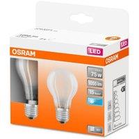 OSRAM Classic A LED bulb E27 7.5W 4000K matt x2