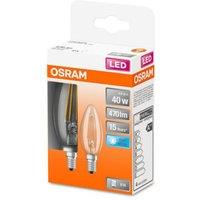 OSRAM Classic B LED bulb E14 4W 4000K clear 2-pack