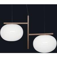 Oluce Alba - Hanging light with two glass shades