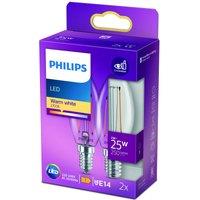 Philips LED candle filament E14 2 W 2,700 K 2-pack