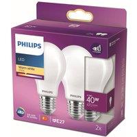 Philips LED bulb E27 4.5 W 2,700 K opal 2-pack