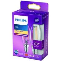 Philips LED candle filament E14 4.3 W 2,700 K 2x