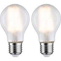 Paulmann LED bulb E27 7W 2,700K matt 2-pack