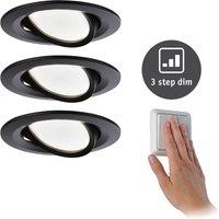 Paulmann Nova Coin 3x round dimmable/swivelling black
