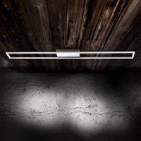 Paul Neuhaus LED ceiling lamp Inigo, steel-coloured, 110 cm long