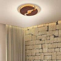 Paul Neuhaus Nevis LED ceiling light, round, 50 cm brown/gold