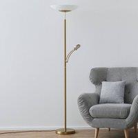 Paul Neuhaus LED floor lamp Alfred, brass-coloured, dimmable