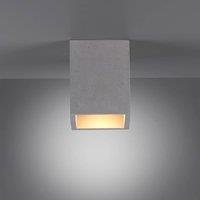 Paul Neuhaus Eton ceiling lamp, grey, concrete, 11cm x 11cm, G9
