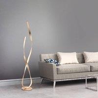 Paul Neuhaus LED floor lamp Linda, gold, metal, dimmable
