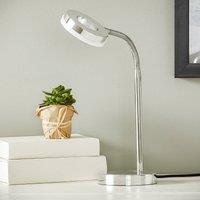 Reality Leuchten Rennes LED table lamp, chrome-coloured, height 40 cm