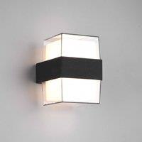 Reality Leuchten Molina LED outdoor wall light, angular, anthracite