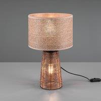 Reality Leuchten Straw table lamp made of rattan