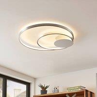 Lindby Nerwin LED ceiling light, 65 cm, round, aluminium/chrome