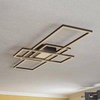 Lindby Ismera LED ceiling lamp 3 frames, anthracite