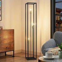 Lindby Tiliane cage floor lamp, black, 3-bulb