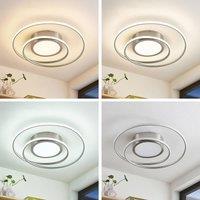 Lindby Bovia LED ceiling lamp, CCT dimmable nickel