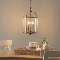 Steinhauer Pimpernel pendant light, 23 cm, bronze, clear glass