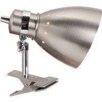 Steinhauer Spring clip-on light, brushed steel