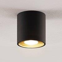 Lindby Parvin aluminium downlight, round, black