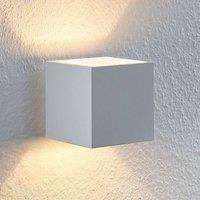 Lindby Mirza aluminium wall light, angular, white