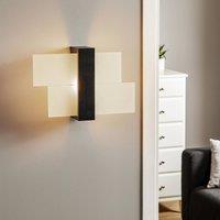 SOLLUX LIGHTING Shifted 1 wall light, glass and wenge wood