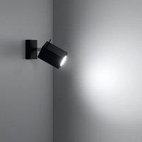 SOLLUX LIGHTING Wall spotlight Square, black, 1-bulb