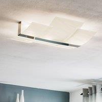 SOLLUX LIGHTING Shifted ceiling light, three glass sections, chrome