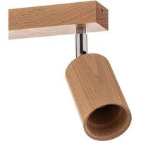 SOLLUX LIGHTING Cre ceiling spotlight in wood, 2-bulb