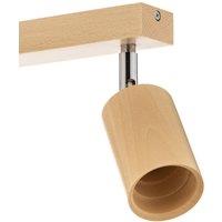 SOLLUX LIGHTING Cre ceiling spotlight in wood, 3-bulb