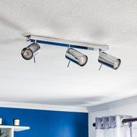 SOLLUX LIGHTING Downlight Round, chrome, 3-bulb linear