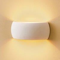 SOLLUX LIGHTING Curve up/down wall light in white ceramic