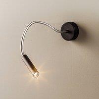SOLLUX LIGHTING Flexa wall light with flexible arm, black