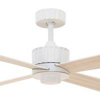 Beacon Lighting Beacon ceiling fan with light Newport, white/oak, quiet
